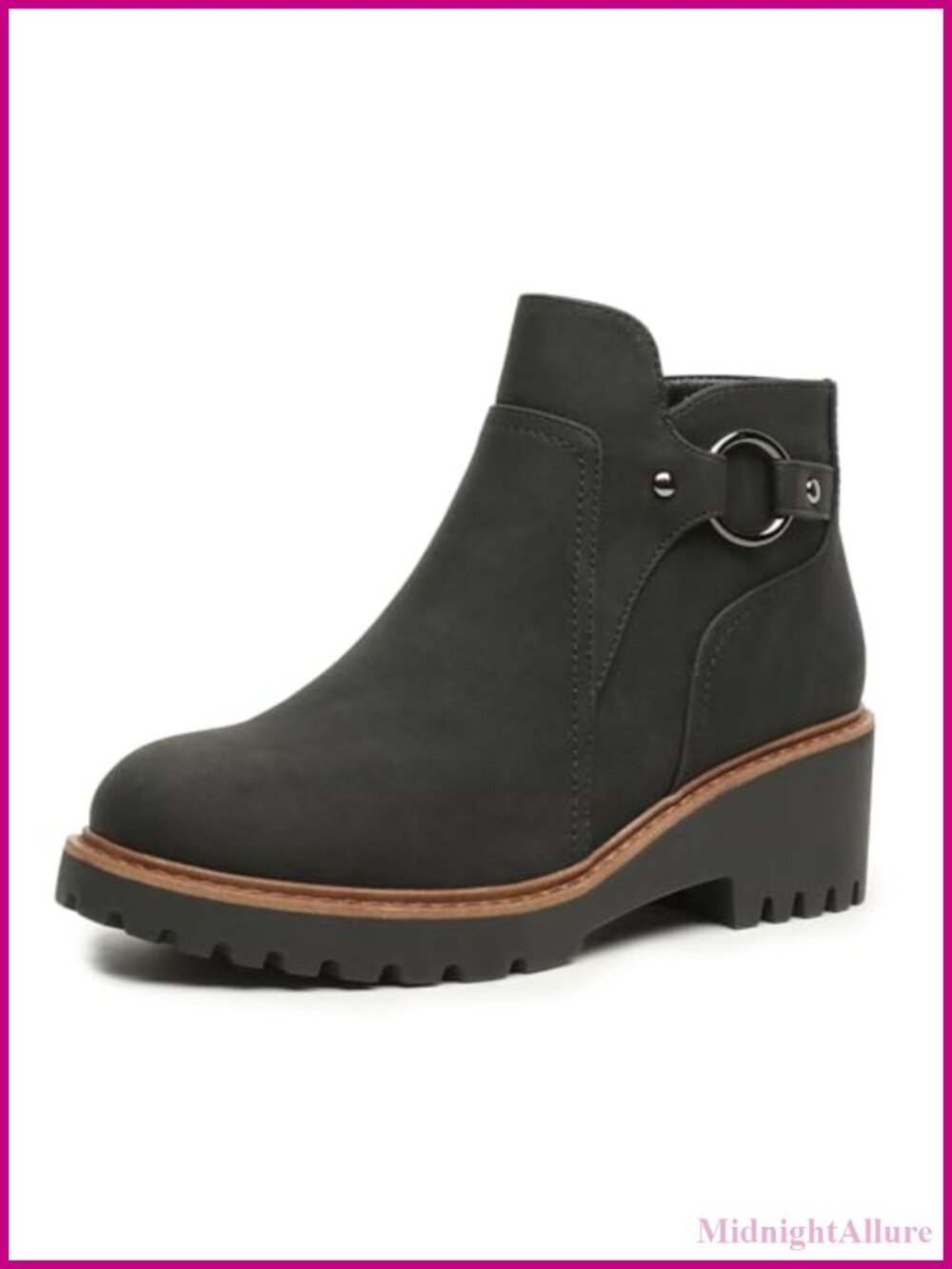 Women's Ankle Boots Chunky Low Heel Short Booties Dress Fall Boots